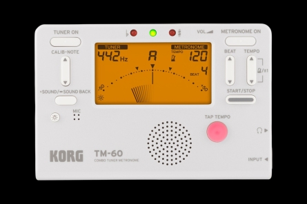 Afinador Korg TM60WH combo metronomo color blanco