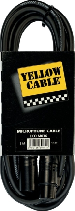 Cable Yellow cable Xlr macho Xlr hembra 3 mts ECO M03X